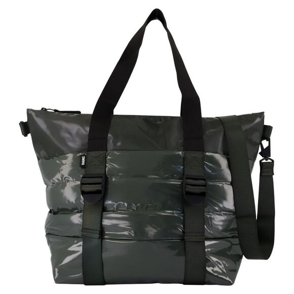 Puffer Mix Tote Bag Mini W3 Shopper Bag - RAINS - Synthetic - Green